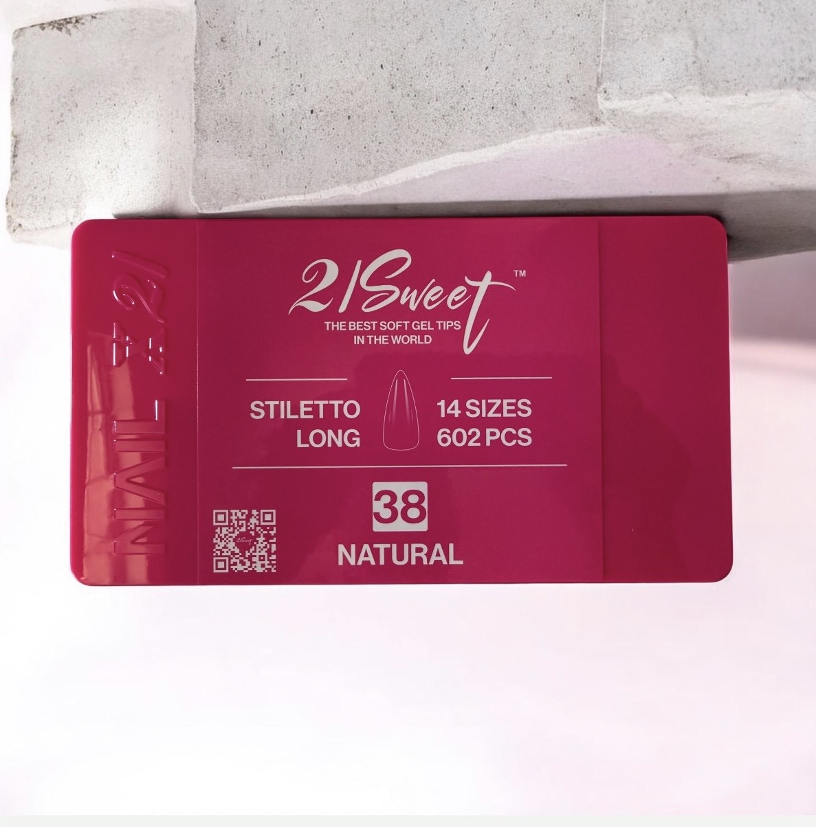 21 Sweet Stiletto Long number 38 soft gel tips